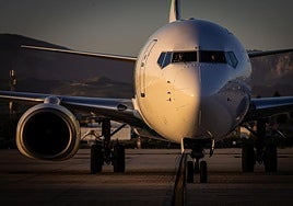 Un avión aterriza en el aeropuerto de Granada.