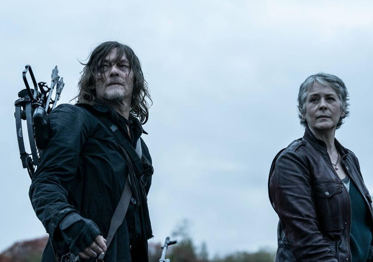 Norman Reedus y Melissa McBride, Daryl Dixon y Carol Peletier en 'The Walking Dead'.