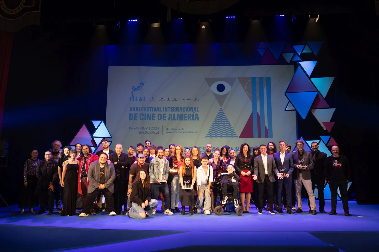 Foto de familia de los triunfadores de la noche más almeriense de Fical