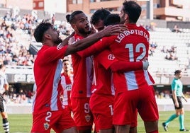 Celebración del gol de Luis Suárez en Cartagena.