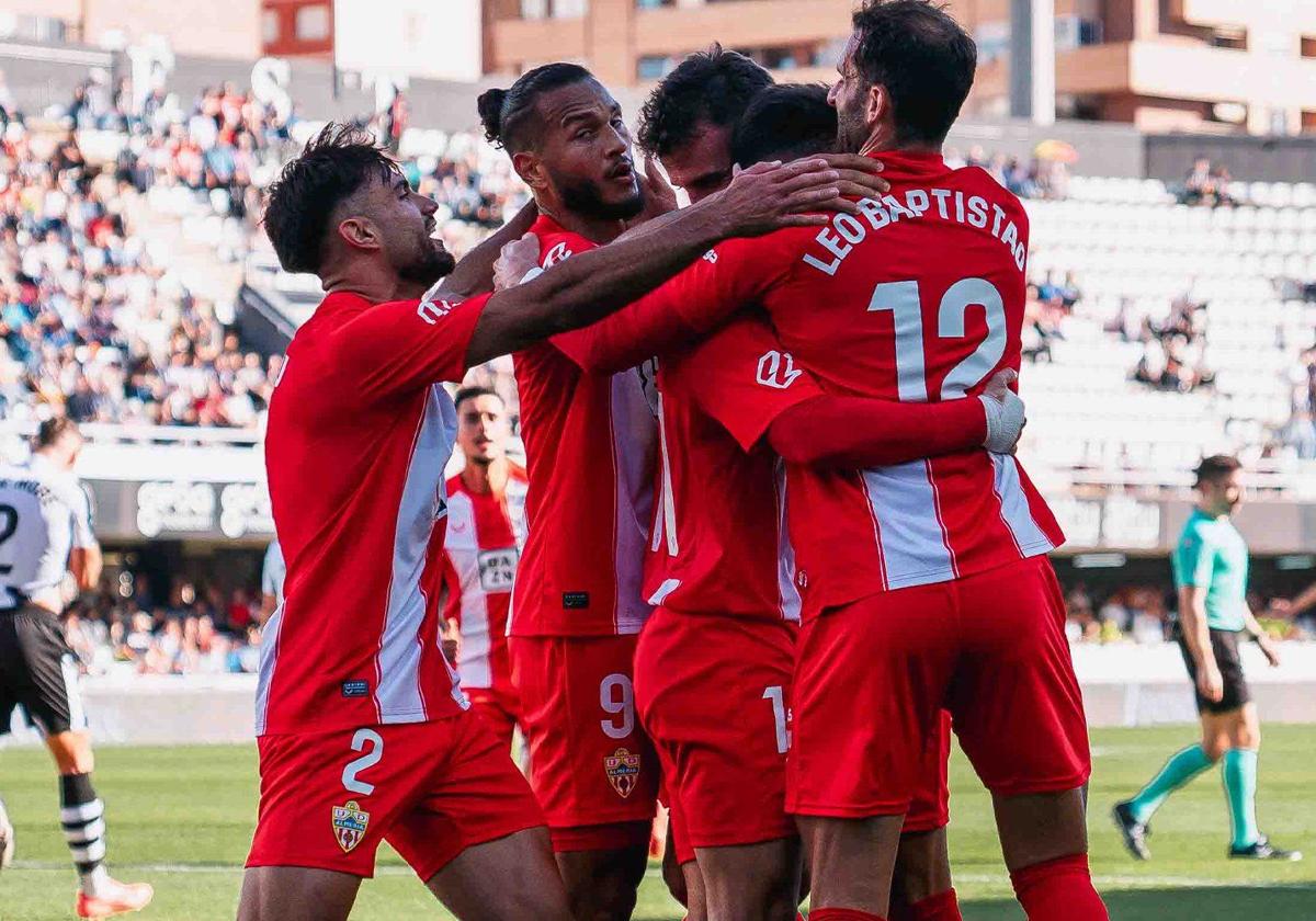 Celebración del gol de Luis Suárez en Cartagena.