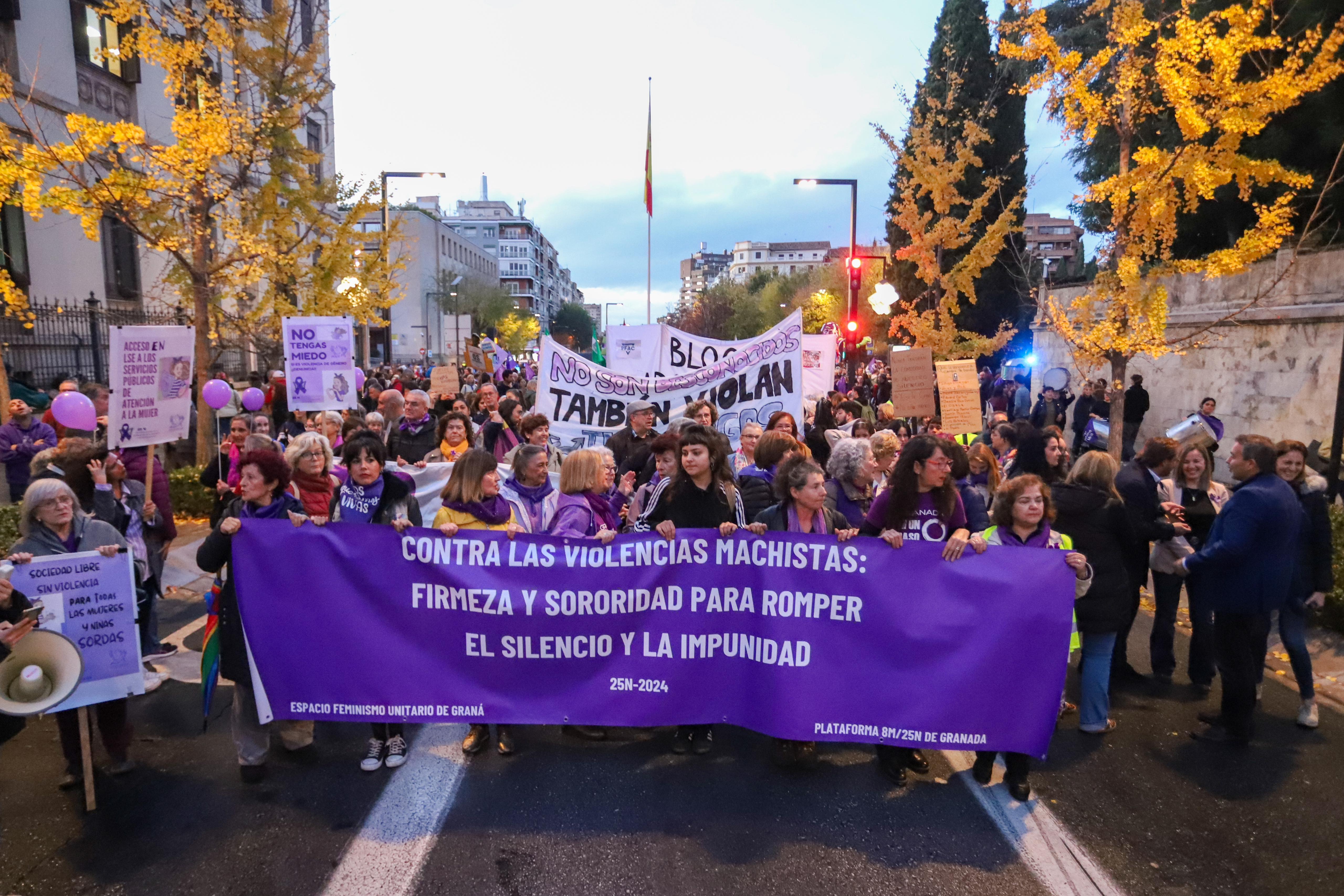 Las imágenes de Granada en Día de la Eliminación de la Violencia contra las Mujeres