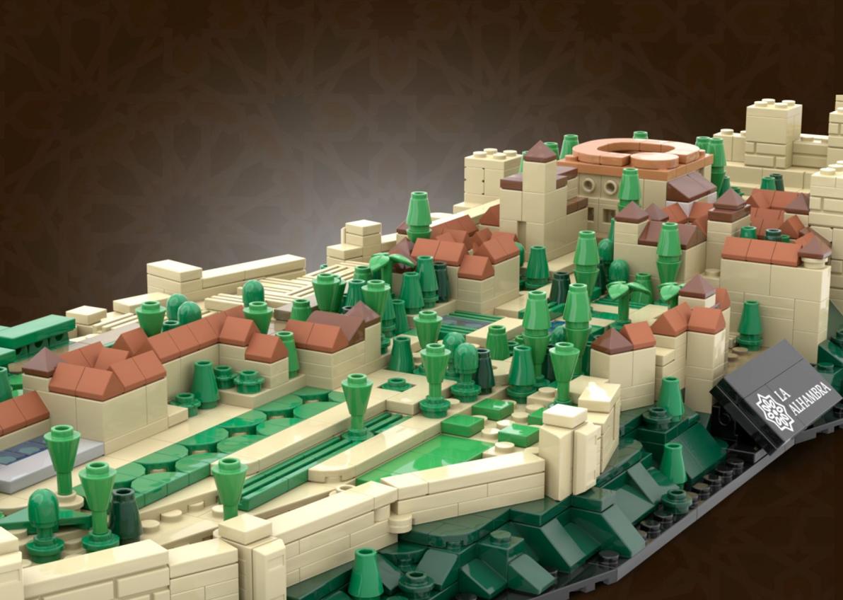 Imagen secundaria 1 - Detalles del modelo de la Alhambra de Lego. 