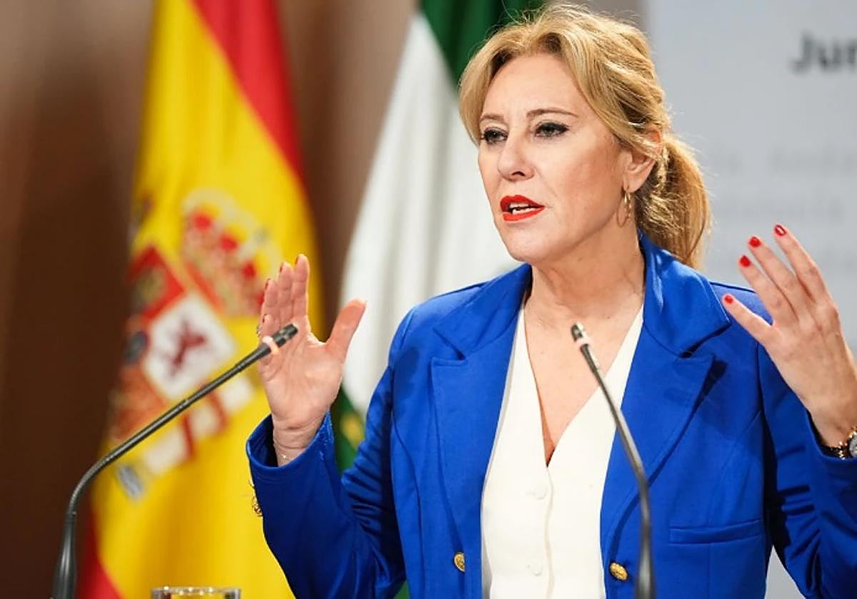 Carolina España, este martes tras el Consejo de Gobierno.