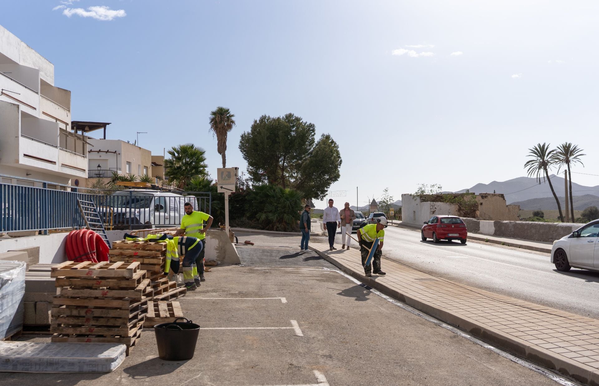 Obras en el Pozo de los Frailes, en Níjar.
