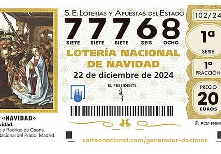 Premios de la Lotería de Navidad 2024.