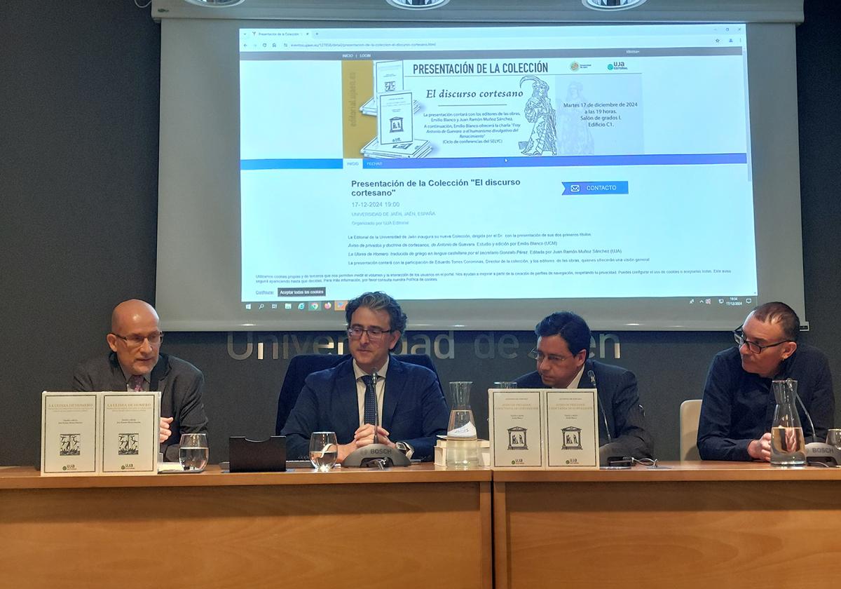 Emilio Blanco, Juan Ramón Muñoz Sánchez, Javier Marín López y Eduado Torres en la presentación