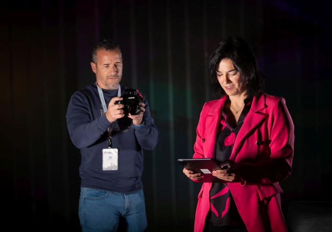 Rienda, durante la grabación del documental sobre las luces y las sombras de la transformación de Granada en los últimos veinticinco años.