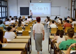 Jornada inaugural de la Prueba de Evaluación del Bachillerato para el Acceso a la Universidad del año pasado en la sede de la UAL.