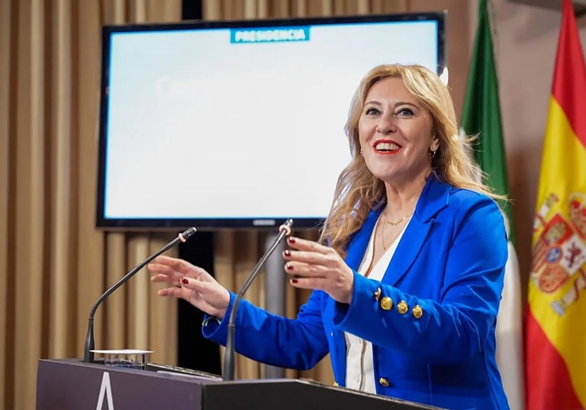 Carolina España, en su comparecencia tras el primer Consejo de Gobierno de este año.