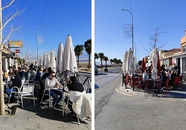 A la izquierda, la terrada de D'Tapas. A la derecha, la de La Taberna de Fany.