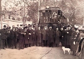 Inauguración del tranvía de la Alhambra, en 1907.