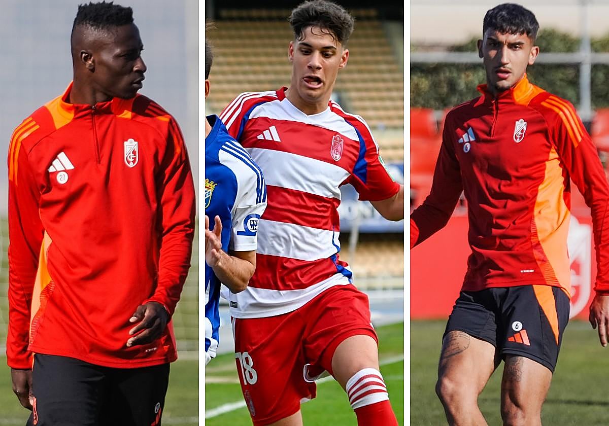 De izquierda a derecha, William, 'Tito' y Ulloa, con el Recreativo.