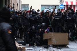 Momentos de tensión con la Policía Nacional.