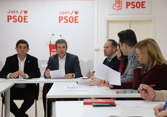 El grupo parlamentario socilista junto al equipo de Julio Millán.