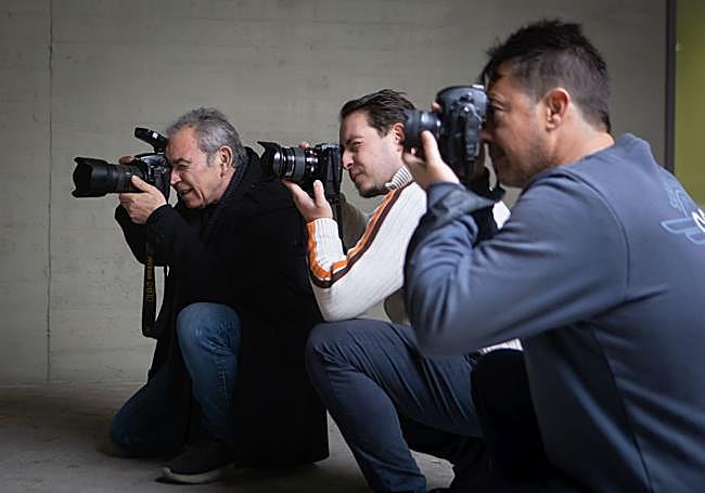 Los fotógrafos, en acción.