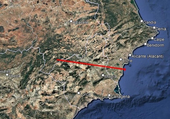 Recreación del recorrido del asteroide.