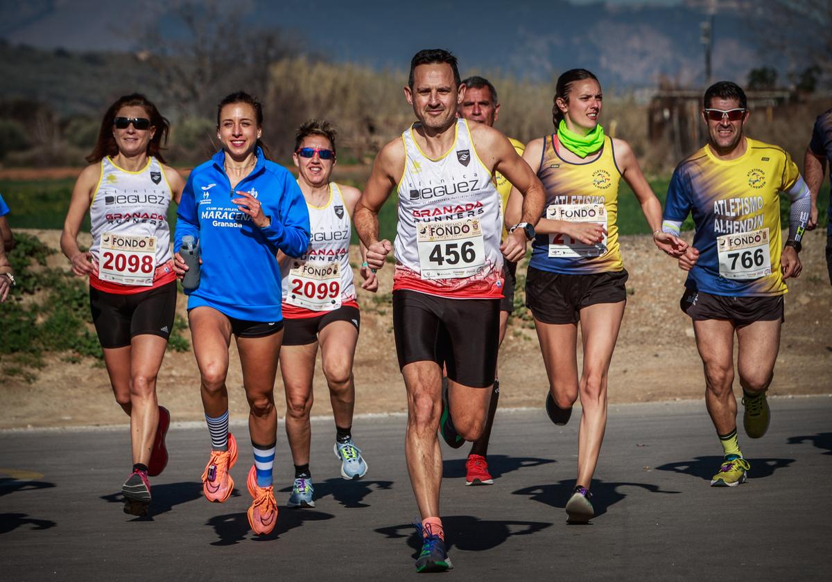 Un grupo de corredores durante el pasado Gran Premio de Albolote.