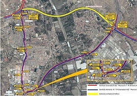 Rutas alternativas para la circulación durante el corte de la autovía.