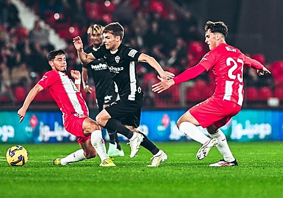 Un lance del partido disputado en Almería.