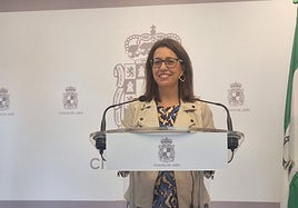 La concejala de Urbanismo, África Colomo, en rueda de prensa.
