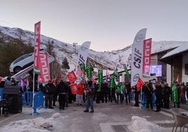 Protesta de los trabajadores de Cetursa Remontes en los primeros deías de febrero.