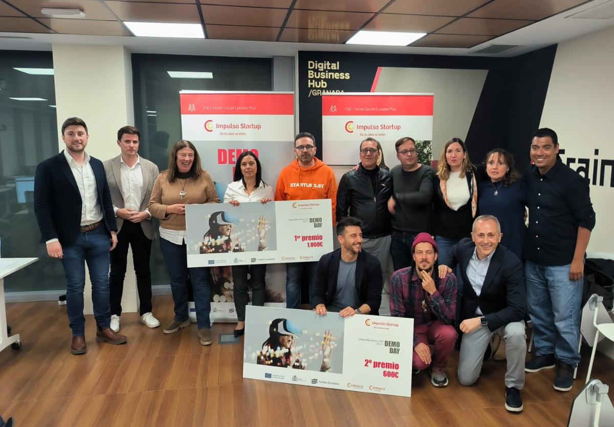 La ganadora y los finalistas del programa de emprendimiento innovador de Cámara Granada