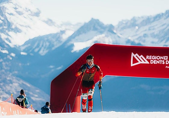 Gonzalo Casares se esfuerza durante la prueba mundialista.