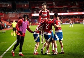 Manu Lama, eufórico tras su gol.