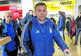 Javi Calleja, a su regreso de Granada.