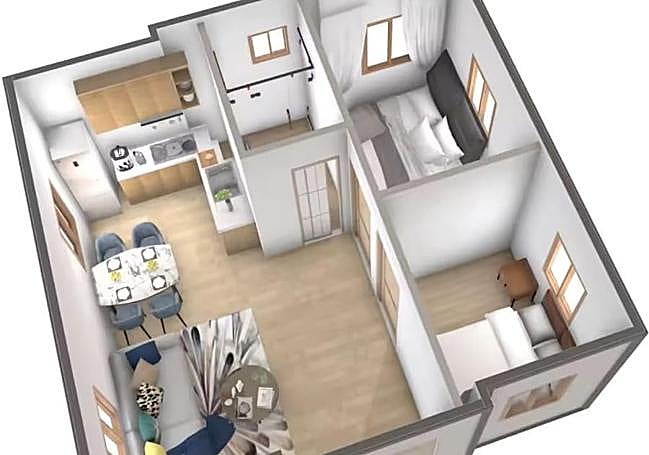 Planos de la casa prefabricada de Amazon.