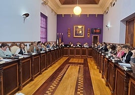 La corporación municipal en el salón de plenos.
