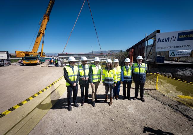 Visita de la consejera de Fomento a las obras de ampliación del metro este lunes.