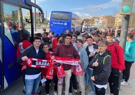 Aficionados del Granada, en el último desplazamiento a Albacete.