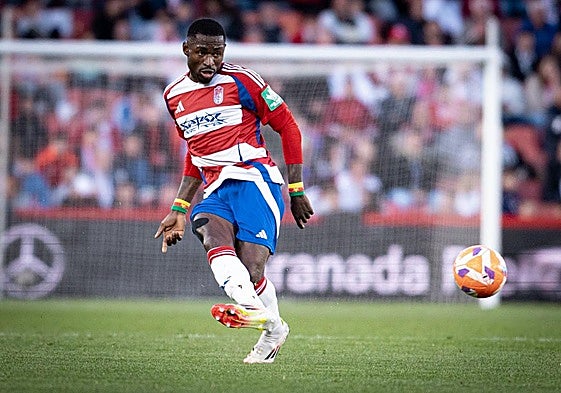 Hongla, en el partido contra el Almería.