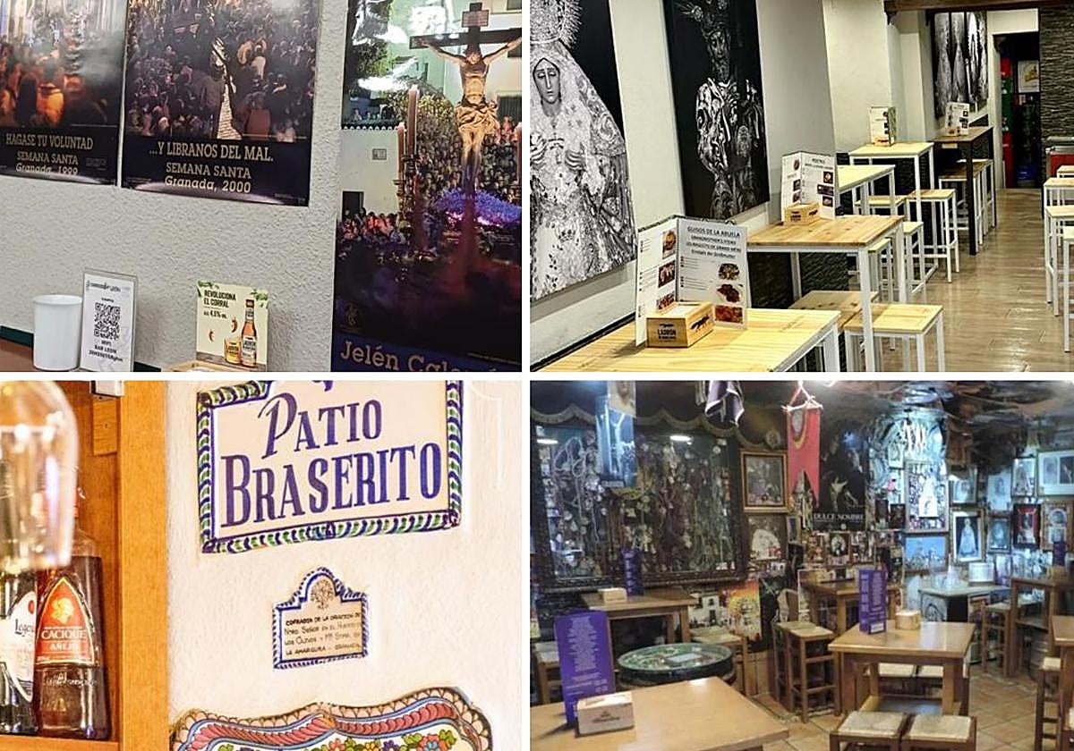 Interior del Bar León, Bar Patio Braserito, Bodeguita Cofrade y Rincón Cofrade.