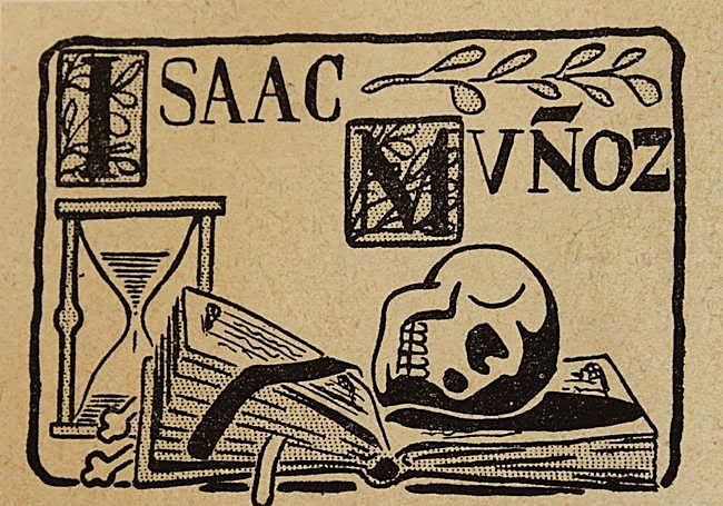 Ex libris de Isaac Muñoz, obra de Juan Gris.