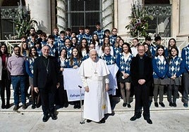 Estudiantes del Colegio Diocesano, en su audiencia con el Papa Francisco.