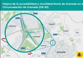 Zona de actuación en la Circunvalación.