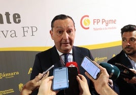 Alfredo García Amado, durante su comparecencia.