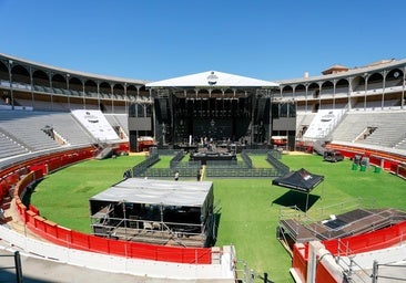 La Plaza de Toros se prepara para el concierto de JC Reyes este viernes.
