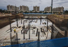 Obras de una promoción de viviendas en una imagen de archivo.