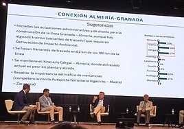 Francisco Escámez, durante su aportación sobre la línea a Granada.