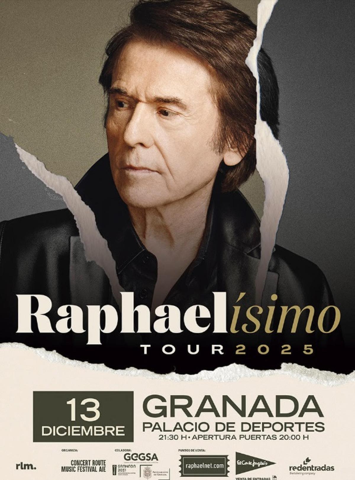 Raphael actuará en Granada el 13 de diciembre de 2025