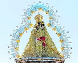 Virgen de la Cabeza, ayer durante la misa.