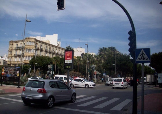 Semáforos apagados en Almería.