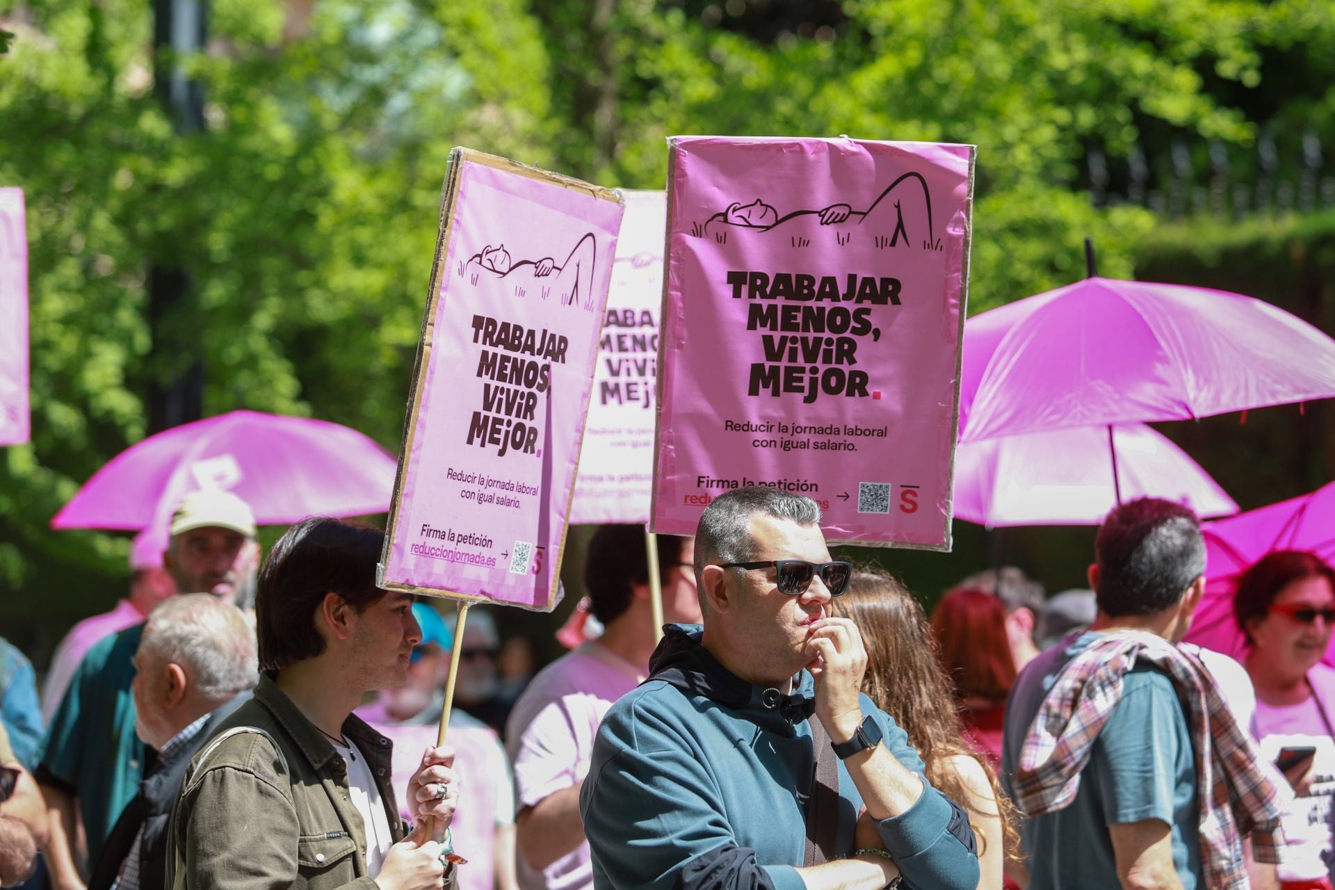 La imágenes de la marcha en Granada por la reducción de la jornada laboral