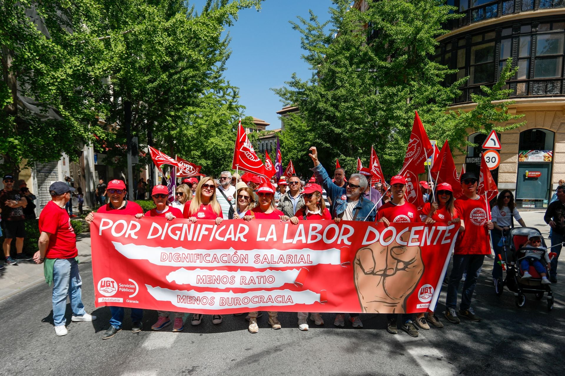 La imágenes de la marcha en Granada por la reducción de la jornada laboral
