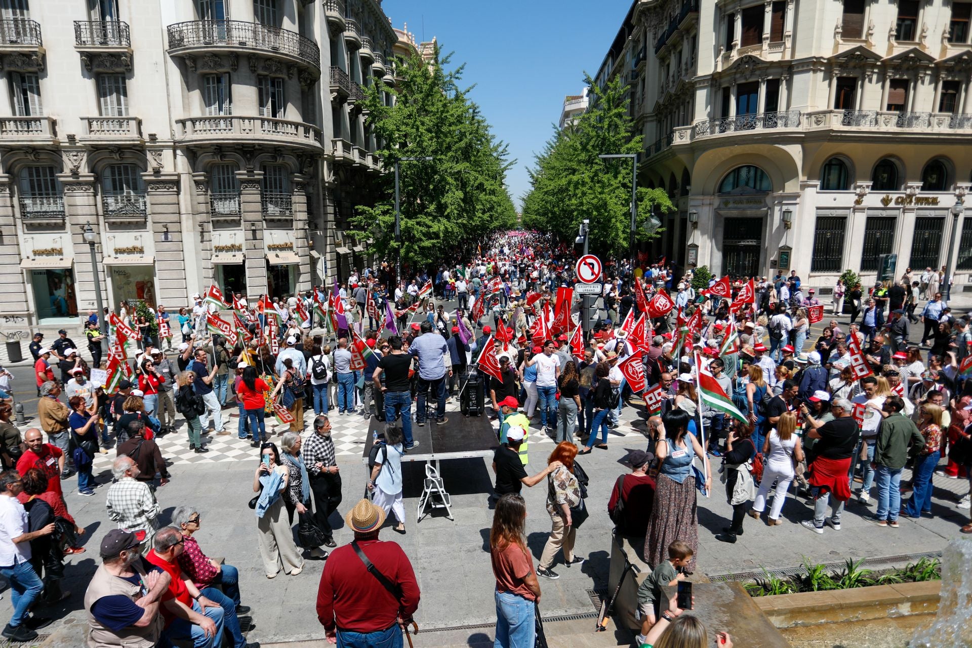 La imágenes de la marcha en Granada por la reducción de la jornada laboral
