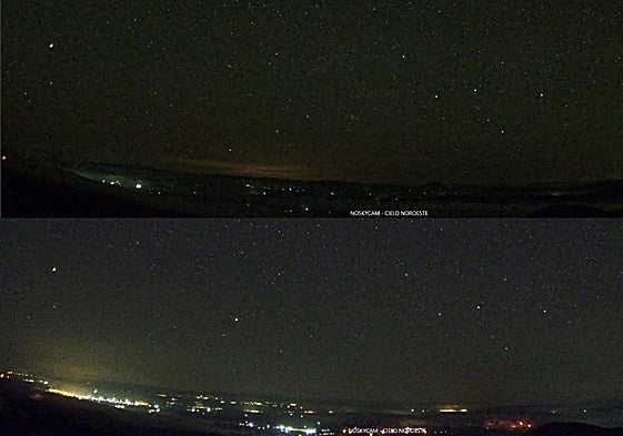 El cielo desde Calar Alto, antes y después del apagón.